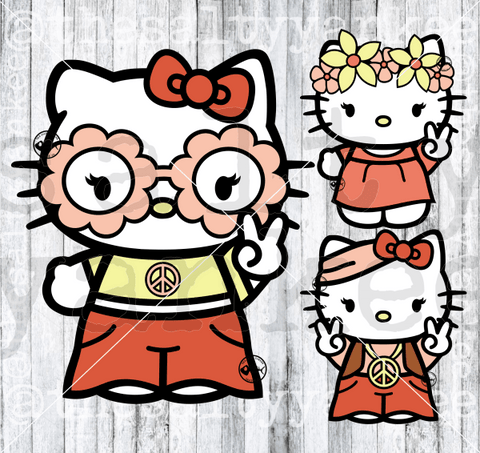 Cute Kitty Flower Child Bundle Svg And Png File Download Downloads
