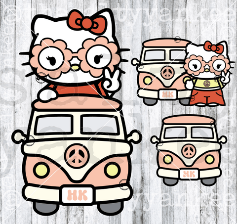 Cute Kitty Flower Child Bus Bundle Svg And Png File Download Downloads