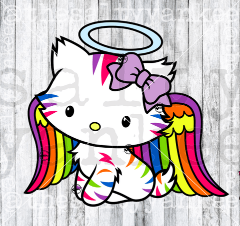 Cute Kitty Friend As Retro Angel Svg And Png File Download Downloads