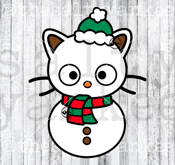 Cute Kitty Friends Snowman Bundle Svg And Png File Download Downloads