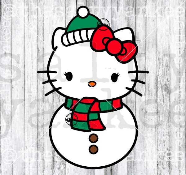 Cute Kitty Friends Snowman Bundle Svg And Png File Download Downloads