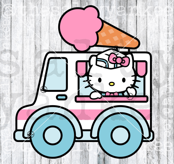 Cute Kitty Ice Cream Truck Svg And Png File Download Downloads