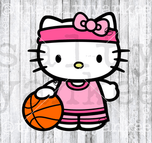 Cute Kitty In Basketball Attire Svg And Png File Download Downloads