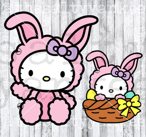 Cute Kitty In Bunny Suit Svg And Png File Download Downloads