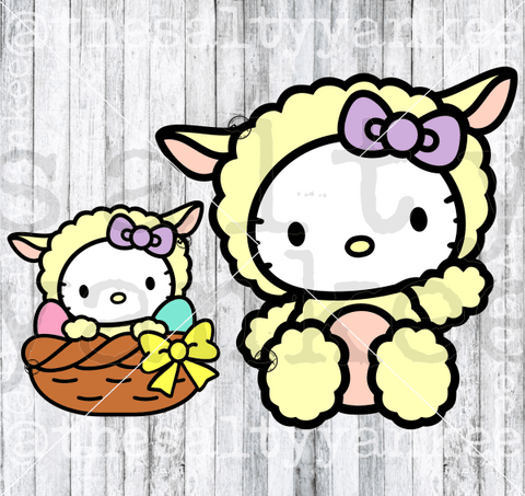 Cute Kitty In Little Lamb Suit Svg And Png File Download Downloads