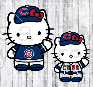 Cute Kitty In Team Baseball Attire Svg And Png File Download Downloads
