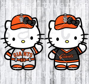 Cute Kitty In Team Baseball Attire Svg And Png File Download Downloads