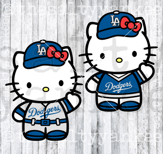 Cute Kitty In Team Baseball Attire Svg And Png File Download Downloads