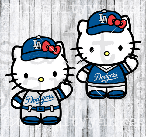Hello Kitty LA Dogers SVG, Hello Kitty Los Angeles Dodgers SVG, Hello Kitty  Baseball SVG