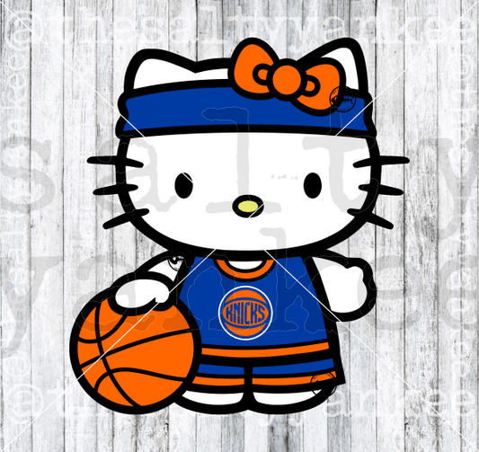 Cute Kitty In Team Basketball Attire Svg And Png File Download Downloads