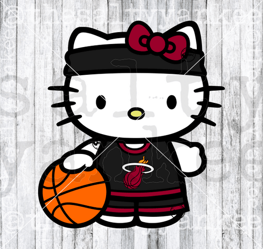 Cute Kitty In Team Basketball Attire Svg And Png File Download Downloads