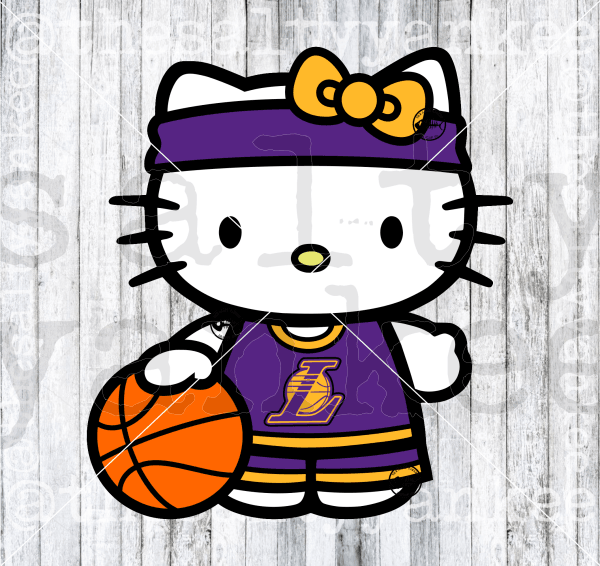 Cute Kitty In Team Basketball Attire Svg And Png File Download Downloads