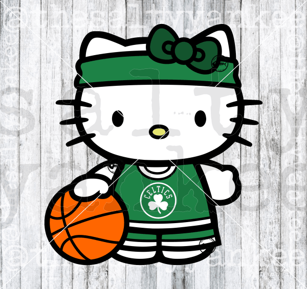 Cute Kitty In Team Basketball Attire Svg And Png File Download Downloads
