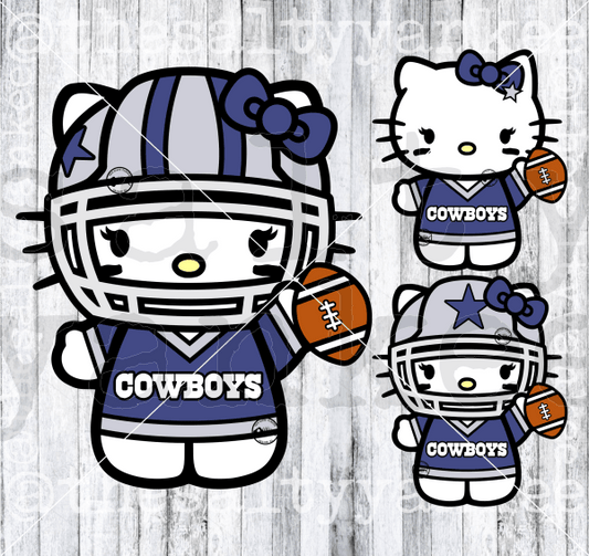 Cute Kitty In Team Football Attire Svg And Png File Download Downloads