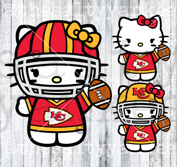 Cute Kitty In Team Football Attire Svg And Png File Download Downloads