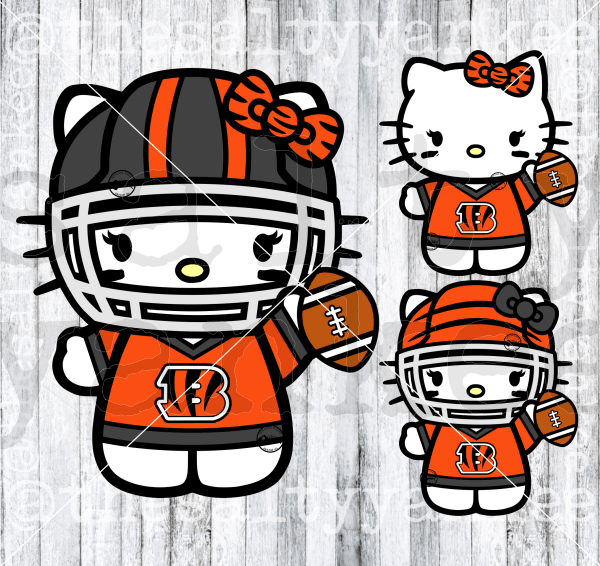 Cute Kitty in Football Attire SVG and PNG File Download – The Salty Yankee