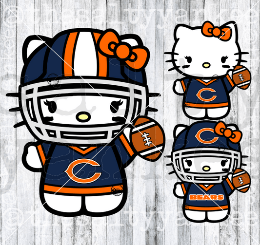 Cute Kitty In Team Football Attire Svg And Png File Download Downloads