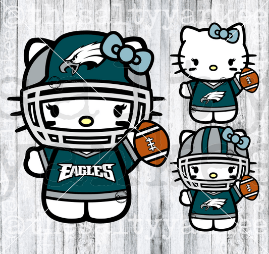 Cute Kitty In Team Football Attire Svg And Png File Download Downloads