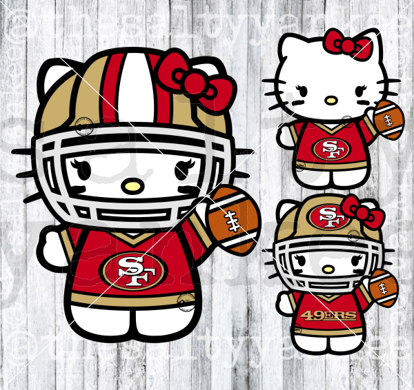 Cute Kitty In Team Football Attire Svg And Png File Download Downloads