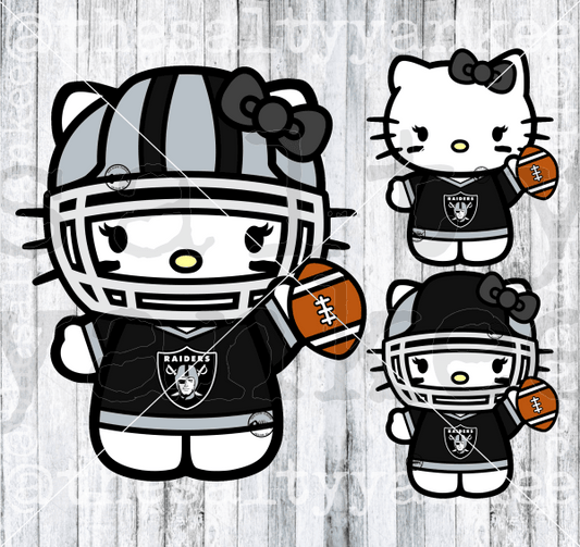 Cute Kitty In Team Football Attire Svg And Png File Download Downloads