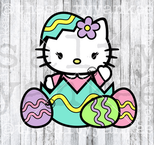 Cute Kitty Inside Easter Egg Svg And Png File Download Downloads
