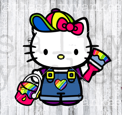 Cute Kitty Retro Rainbow Bundle Svg And Png File Download Downloads