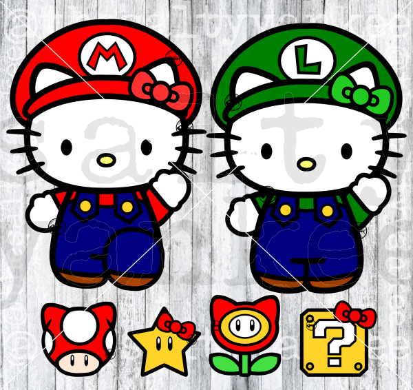 Cute Kitty Video Game Brothers Svg And Png File Download Downloads