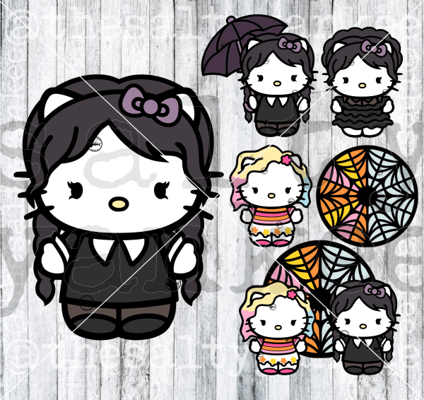 Cute Kitty Wednesday Full Bundle Svg And Png File Download Downloads
