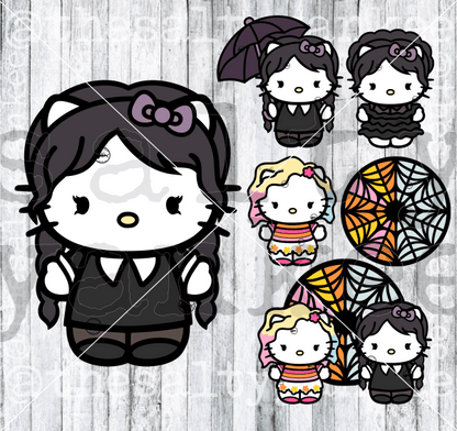 Cute Kitty Wednesday Full Bundle Svg And Png File Download Downloads