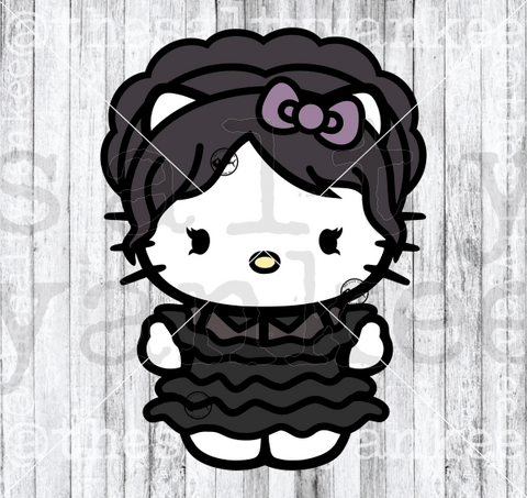 Cute Kitty Wednesday In Formal Dress Svg And Png File Download Downloads