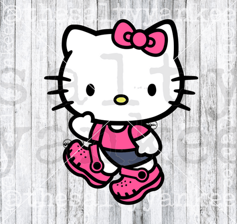 Cute Kitty With Comfy Shoes Svg And Png File Download Downloads