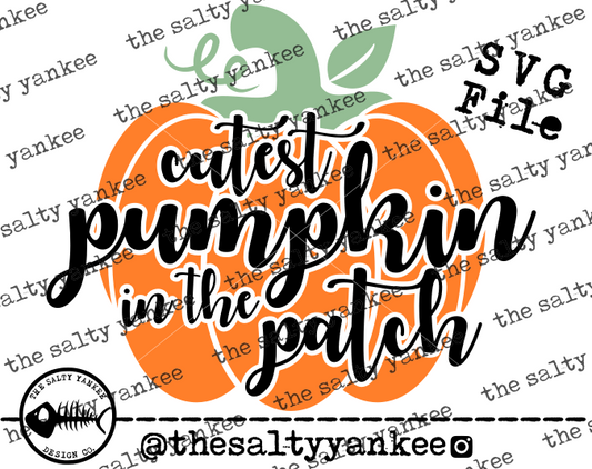 Cutest Pumpkin in the Patch SVG and PNG File Download