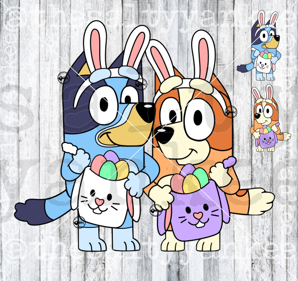 Dog Sisters With Bunny Ears Easter Svg And Png File Download Downloads