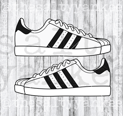Double Sided Tennis Shoe Svg And Png File Download Downloads