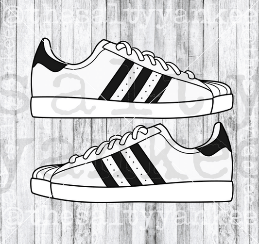 Double Sided Tennis Shoe Svg And Png File Download Downloads