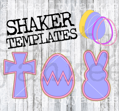 Easter Shaker Templates Egg Bunny And Cross Svg Png File Download