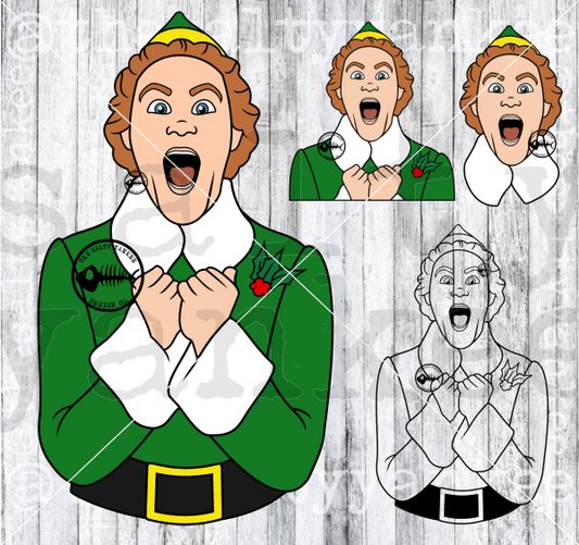 Elf Omg Santa! I Know Him! Svg And Png File Download Downloads