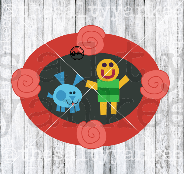 Felt Dog And Friend In Frame Svg Png File Download Downloads