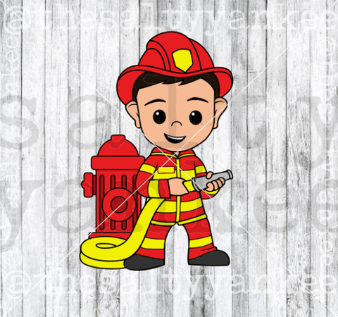 Fireman Firefighter Kid Boy Layered Svg And Png File Download