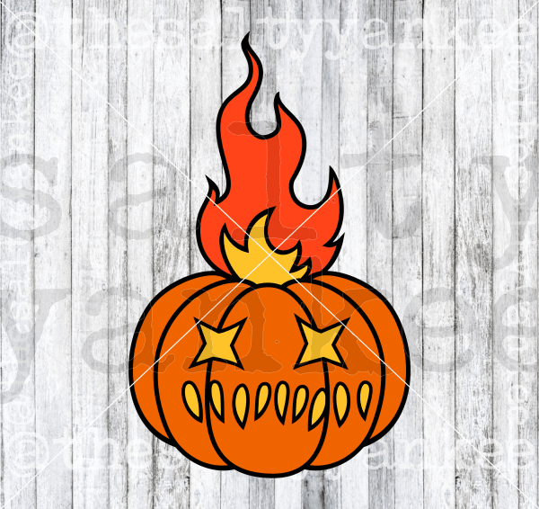 Flaming Pumpkin Svg And Png File Download Downloads