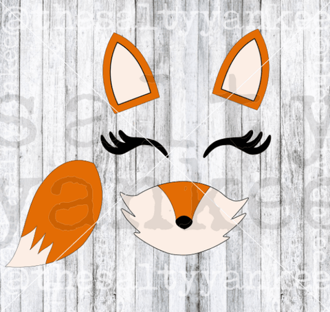 Forest Fox Ears Nose Mouth Tail Eyelashes Svg And Png File Download