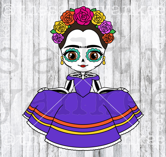 Frida Kahlo Skull Svg And Png File Download Downloads