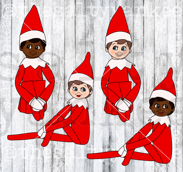 Full Set Elf on the Shelf SVG and PNG File Download – The Salty Yankee