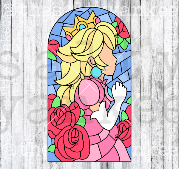 Game Princess Stained Glass Window Svg And Png File Download Downloads