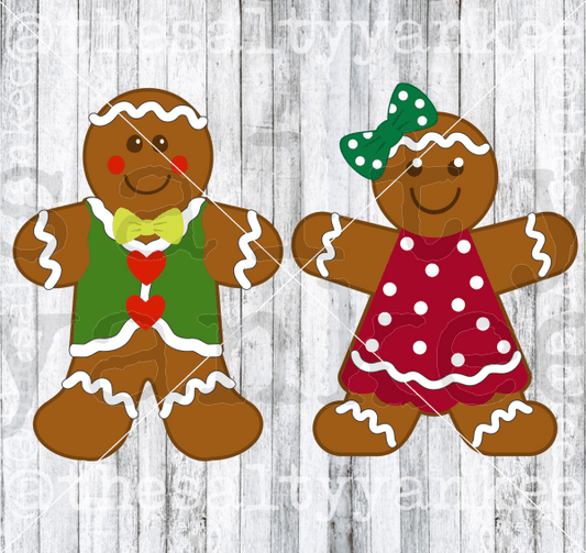 Gingerbread Boy And Girl Svg Png File Download Downloads