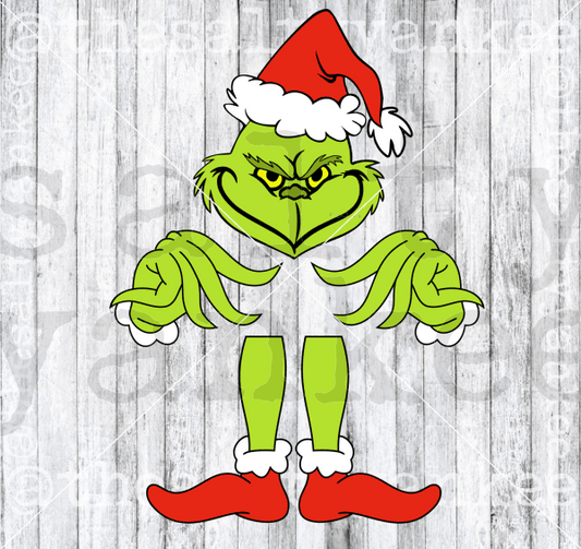 Grinch Face Hands And Feet Sign Holder Svg Png File Download Downloads