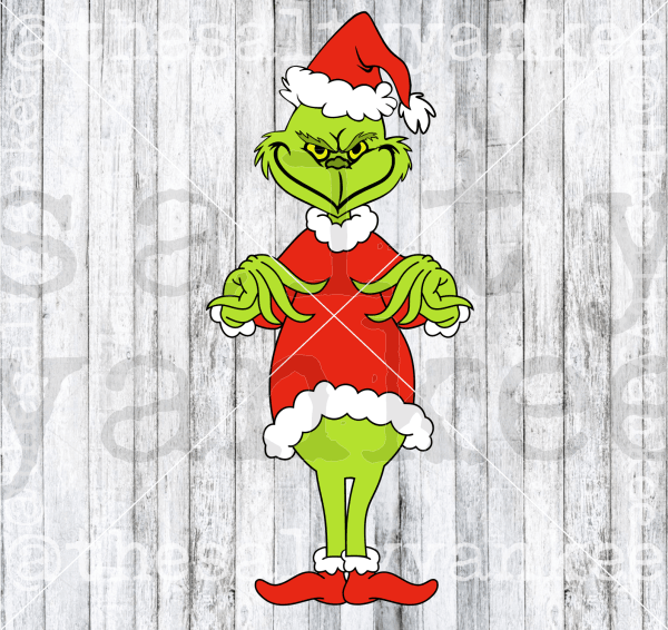 Grinch Full Body Sign Holder Svg And Png File Download Downloads