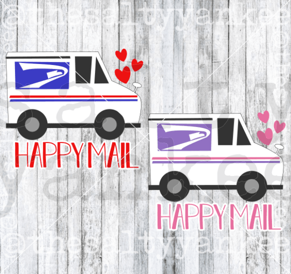 Happy Mail Truck Svg And Png File Download Downloads