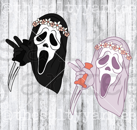Hippie Horror Movie Ghost With Knife Svg And Png File Download Downloads