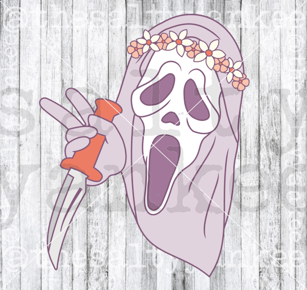 Hippie Horror Movie Ghost With Knife Svg And Png File Download Downloads